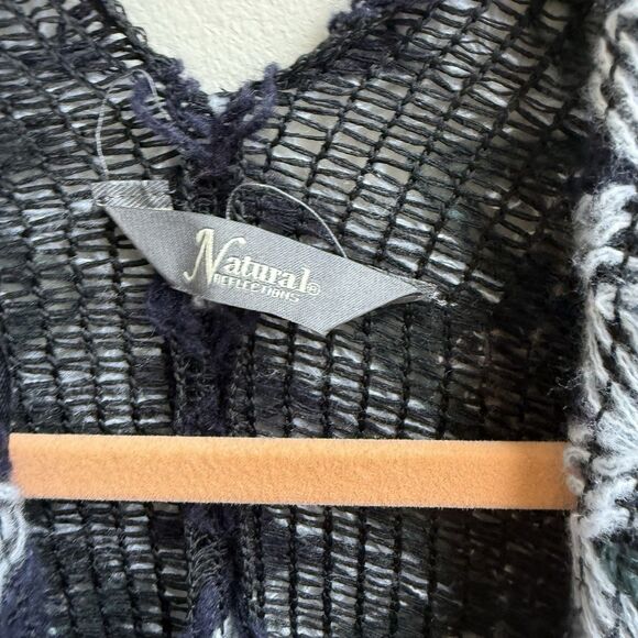 Natural Reflections Poncho Cape Open Front Cape boho Soft Cozy Wrap One Size - Picture 4 of 6